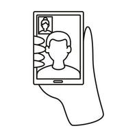 smartphone device with video call communication vector
