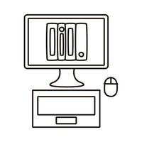 ebooks technology in desktop device icon vector