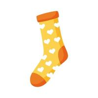down syndrome sock with hearts flat style icon vector