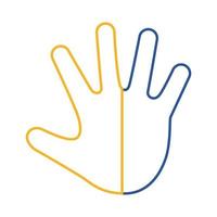 down syndrome hand print painted line style icon vector