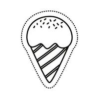 ice cream sticker line style icon vector