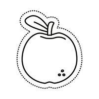 icono de estilo de línea de pegatina de manzana vector