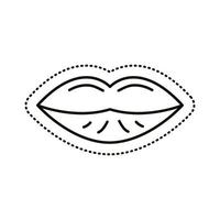 icono de estilo de línea de pegatina de labios vector