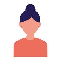 icono de personaje femenino de mujer joven vector