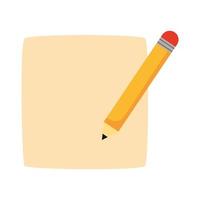 lápiz escribiendo en icono de estilo plano de papel vector