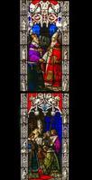 Stained glass at Como Cathedral in Italy photo