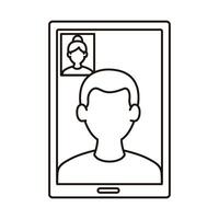 smartphone device with video call communication vector