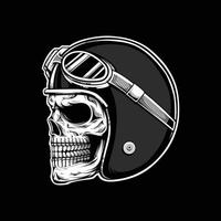 The Skull wears a helmet side view vector