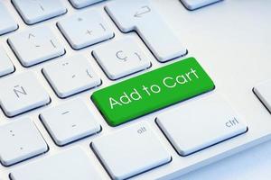 Add to cart on green computer Keyboard Key photo