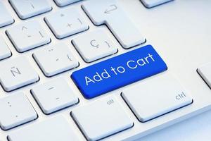 Add to cart on blue computer Keyboard Key photo