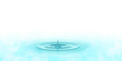 A drop of blue water on the surface of the water, 3d illustration photo