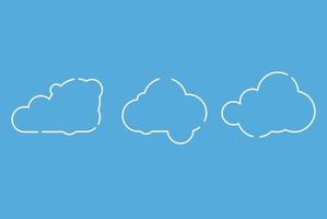 Set of Cloud Icons in trendy flat style isolated on blue background vector