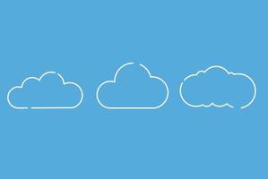 Set of Cloud Icons in trendy flat style isolated on blue background vector