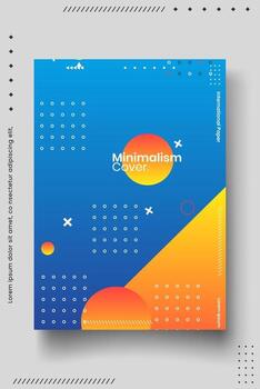 Cover design template set with abstract lines modern different color gradient style on background vector
