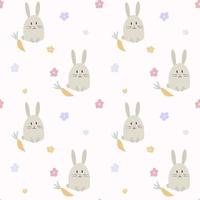 Seamless nursery pattern with cute bunny and carrot vector