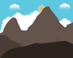 mountain abstract illustration summer background design vector