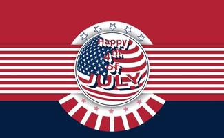 Graphic of 4th of july celebration with a rounded american flag shape vector