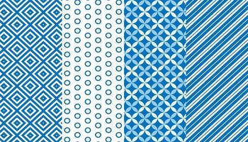 Blue and white seamless pattern set vector
