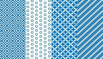 Blue and white seamless pattern set vector