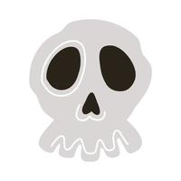 halloween head skull flat style icon vector