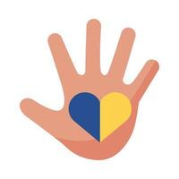 down syndrome hand painted with heart flat style icon vector
