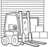 Forklift Kids Coloring Page vector