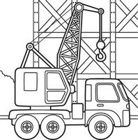 Crane Kids Coloring Page vector