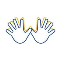 down syndrome two hands line style icon vector