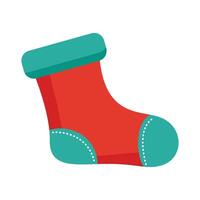 happy merry christmas sock flat style icon vector