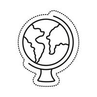 icono de estilo de línea de etiqueta de planeta tierra mundial vector