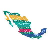 mexico map flat style icon vector