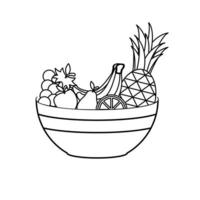 Isolated bowl with fruits vector design