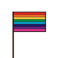 bandera gay con el icono de los colores del arco iris vector