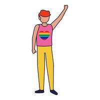 personaje de avatar de protesta de hombre gay vector