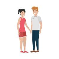 Couple of woman and man cartoon design vector