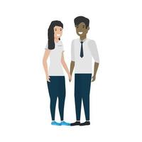 Couple of woman and man cartoon design vector