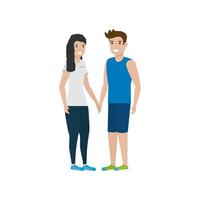 Couple of woman and man cartoon design vector