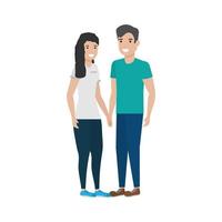 Couple of woman and man cartoon design vector