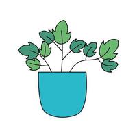 Isolated plant inside pot vector design