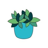 Isolated plant inside pot vector design