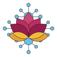 Isolated lotus flower ornament design vector