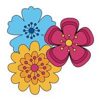 Isolated flowers ornament design vector