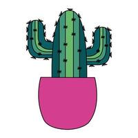 cactus aislado dentro del diseño del vector de la olla