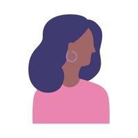 icono de perfil de mujer joven afro vector