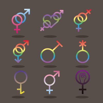 sexual orientation icon set