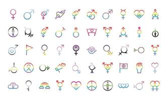 conjunto de iconos de orientación sexual vector