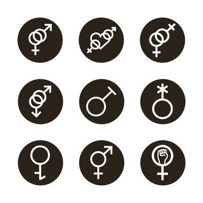 sexual orientation icon set