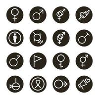 conjunto de iconos de orientación sexual vector