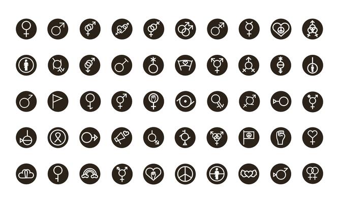 sexual orientation icon set