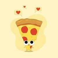 Cute smiling funny cute pizza slice Vector modern flat style cartoon character illustration Isolated on white background Pizza slice concept